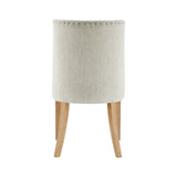 New Paris Fabric Chair - Set of 2 Rice, Beige, Natural Wood Legs 398236-RIKD New Pacific Direct