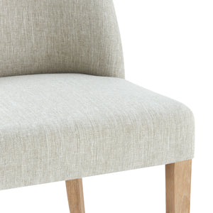 New Paris Fabric Chair - Set of 2 Rice, Beige, Natural Wood Legs 398236-RIKD New Pacific Direct