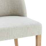 New Paris Fabric Chair - Set of 2 Rice, Beige, Natural Wood Legs 398236-RIKD New Pacific Direct