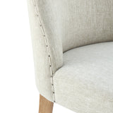 New Paris Fabric Chair - Set of 2 Rice, Beige, Natural Wood Legs 398236-RIKD New Pacific Direct