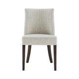 New Paris Fabric Chair - Set of 2 Rice, Beige, Dark Brown Legs 398236-RI-DBKD New Pacific Direct