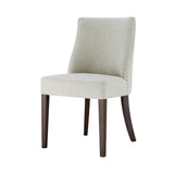 New Paris Fabric Chair - Set of 2 Rice, Beige, Dark Brown Legs 398236-RI-DBKD New Pacific Direct