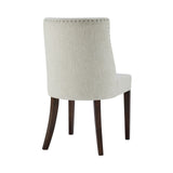 New Paris Fabric Chair - Set of 2 Rice, Beige, Dark Brown Legs 398236-RI-DBKD New Pacific Direct