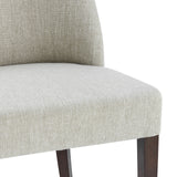 New Paris Fabric Chair - Set of 2 Rice, Beige, Dark Brown Legs 398236-RI-DBKD New Pacific Direct