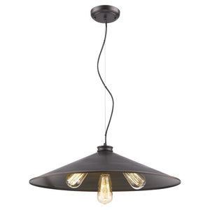 Homeroots Alcove 4-light Oil-rubbed Bronze Pendant With Raw Brass Interior Shade   398238
