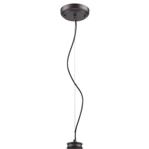 Homeroots Alcove 4-light Oil-rubbed Bronze Pendant With Raw Brass Interior Shade   398238
