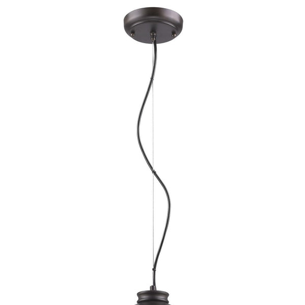 Homeroots Alcove 4-light Oil-rubbed Bronze Pendant With Raw Brass Interior Shade   398238