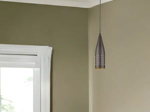 Homeroots Narrow Bronze Hanging Light With Glass Studs   398239