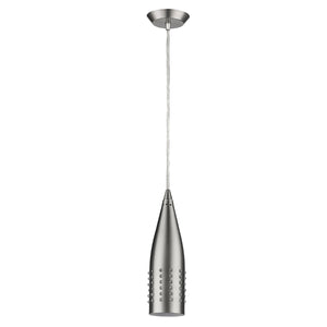 Homeroots Narrow Silver Hanging Light With Glass Studs   398240