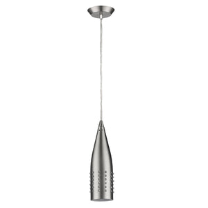 Homeroots Narrow Silver Hanging Light With Glass Studs   398240