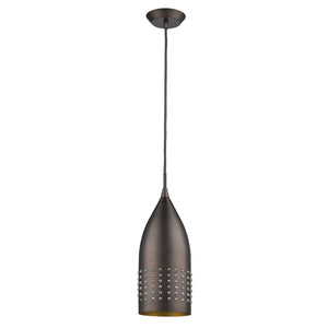 Homeroots Bronze Hanging Light With Glass Studs   398241