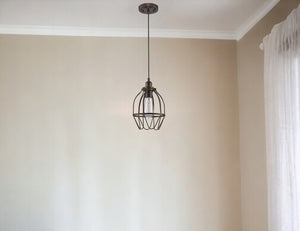 Homeroots Antique Bronze Wire Pendant Hanging Light   398244
