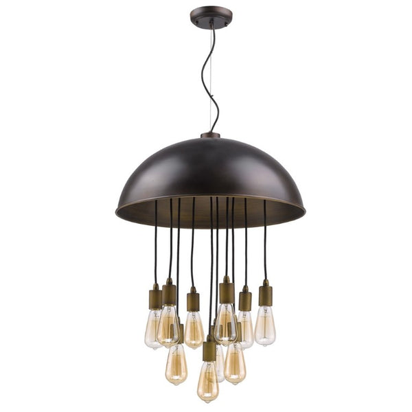 Black Iron Ten Bulb Dimmable Chandelier for Modern Living Dining Room Ambiance