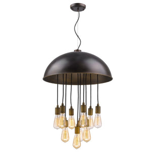 Black Iron Ten Bulb Dimmable Chandelier for Modern Living Dining Room Ambiance