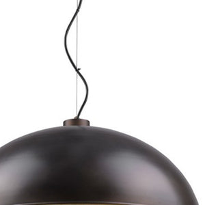 Homeroots Keough 10-light Oil-rubbed Bronze Bowl Pendant With Raw Brass Sockets   398246