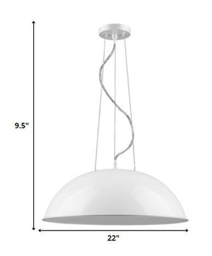 Homeroots Layla 1-light White Bowl Pendant   398252