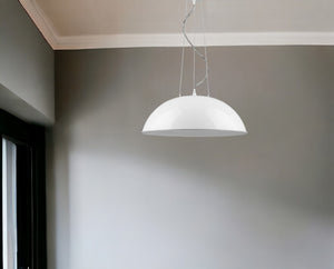 Homeroots Layla 1-light White Bowl Pendant   398252