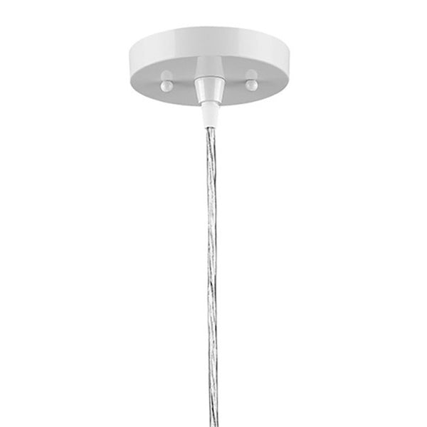 Homeroots White Metal Hanging Light With Dome Shade   398254