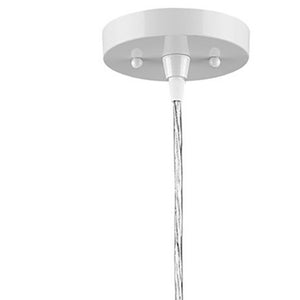 Homeroots White Metal Hanging Light With Dome Shade   398254