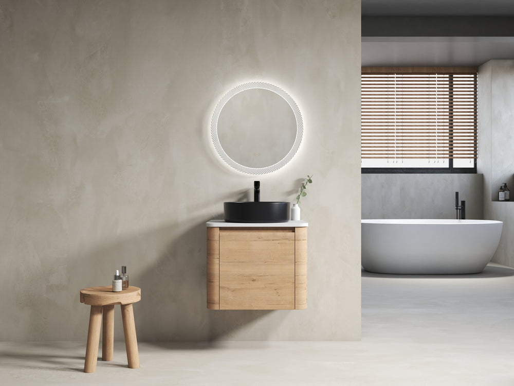 English Elm 24'' Wall-Mounted Bathroom Vanity With Ceramic Sink, Soft-Close Door & Space-Saving Design For Elegance W999S00393