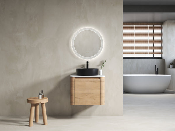 English Elm 24'' Wall-Mounted Bathroom Vanity With Ceramic Sink, Soft-Close Door & Space-Saving Design For Elegance W999S00393
