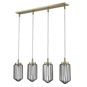 Homeroots Reece 4-light Aged Brass Island Pendant   398258
