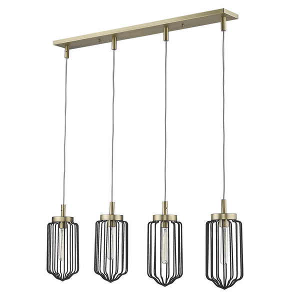 Homeroots Reece 4-light Aged Brass Island Pendant   398258