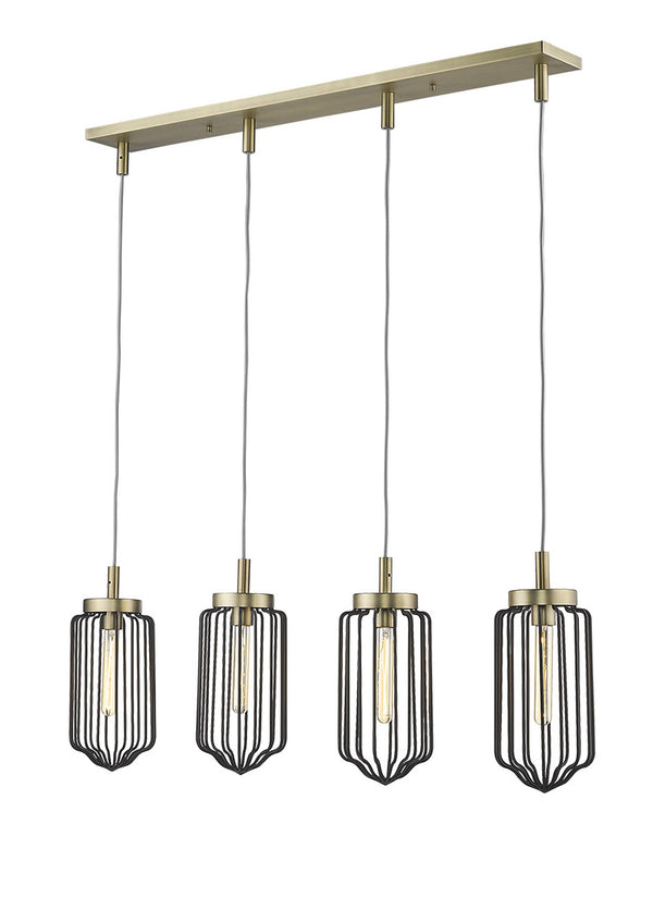 Homeroots Reece 4-light Aged Brass Island Pendant   398258