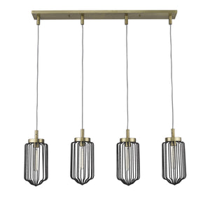 Homeroots Reece 4-light Aged Brass Island Pendant   398258