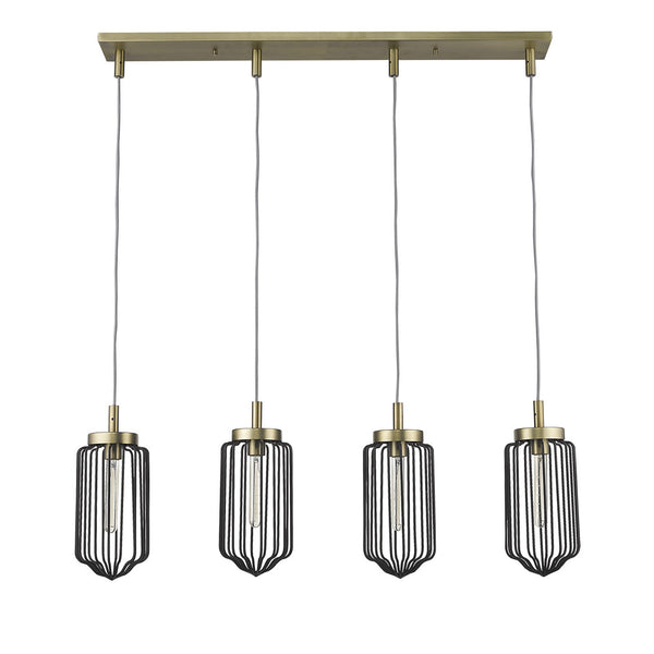 Homeroots Reece 4-light Aged Brass Island Pendant   398258