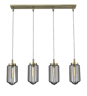 Homeroots Reece 4-light Aged Brass Island Pendant   398258