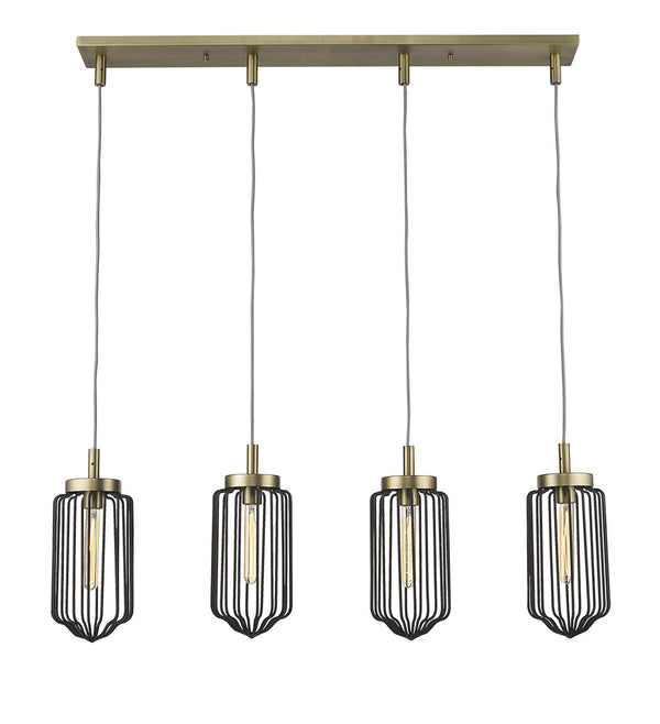 Homeroots Reece 4-light Aged Brass Island Pendant   398258