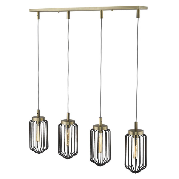 Homeroots Reece 4-light Aged Brass Island Pendant   398258
