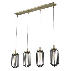 Homeroots Reece 4-light Aged Brass Island Pendant   398258