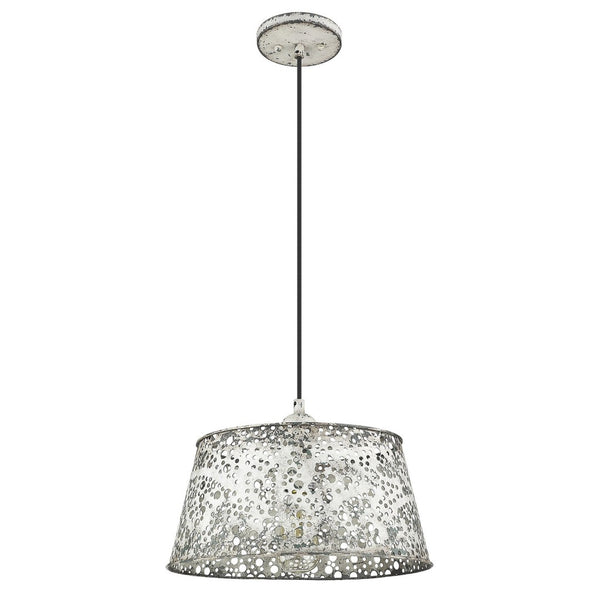 HomeRoots Iris Aged Ivory Pendant Light – Modern Geometric Design for Farmhouse Charm in Any Room! 398259