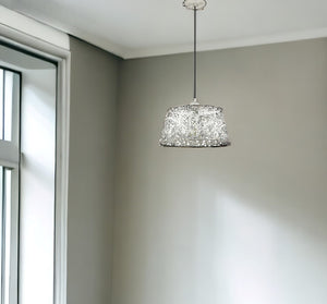 HomeRoots Iris Aged Ivory Pendant Light – Modern Geometric Design for Farmhouse Charm in Any Room! 398259