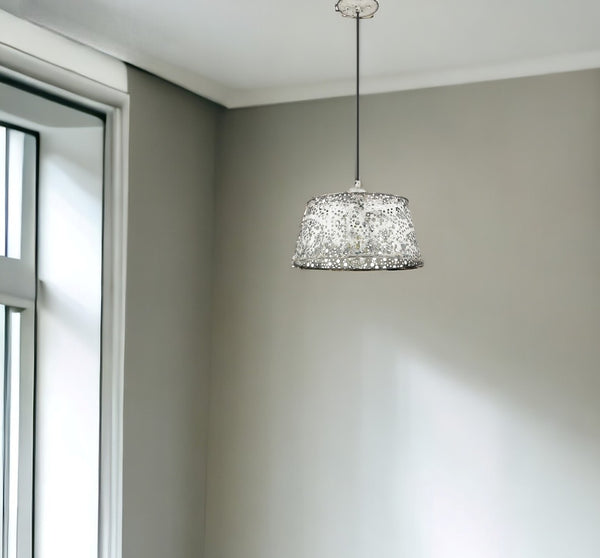 HomeRoots Iris Aged Ivory Pendant Light – Modern Geometric Design for Farmhouse Charm in Any Room! 398259