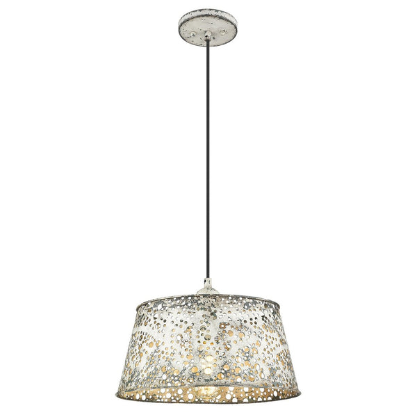 HomeRoots Iris Aged Ivory Pendant Light – Modern Geometric Design for Farmhouse Charm in Any Room! 398259
