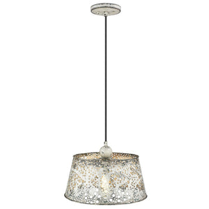 HomeRoots Iris Aged Ivory Pendant Light – Modern Geometric Design for Farmhouse Charm in Any Room! 398259