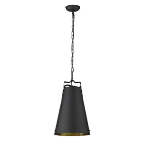 Homeroots Faza 1-light Matte Black Pendant   398269