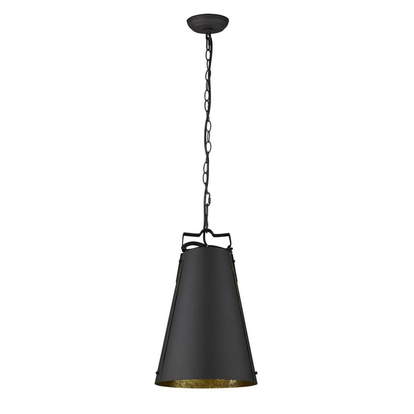 Homeroots Faza 1-light Matte Black Pendant   398269