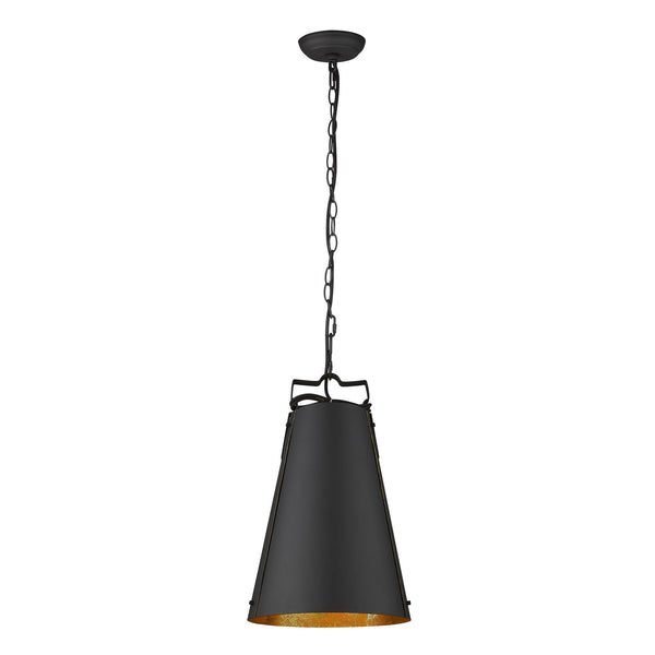 Homeroots Faza 1-light Matte Black Pendant   398269