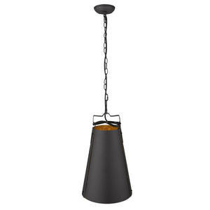 Homeroots Faza 1-light Matte Black Pendant   398269
