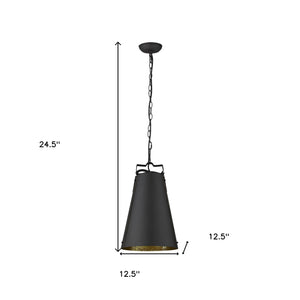 Homeroots Faza 1-light Matte Black Pendant   398269