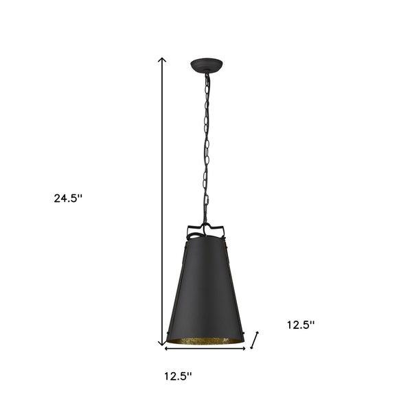 Homeroots Faza 1-light Matte Black Pendant   398269