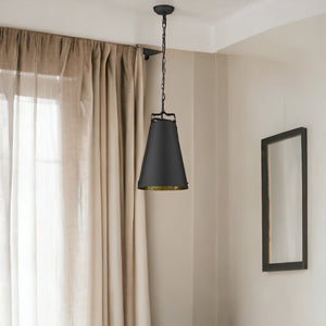 Homeroots Faza 1-light Matte Black Pendant   398269