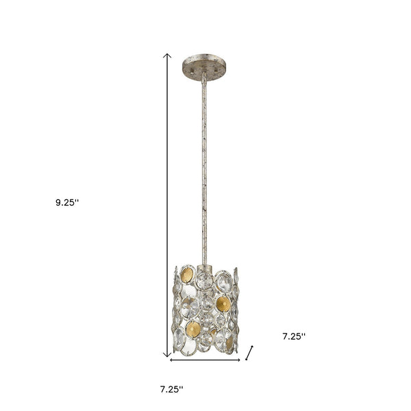 Homeroots Vitozzi 1-light Antique Silver Leaf Pendant   398270