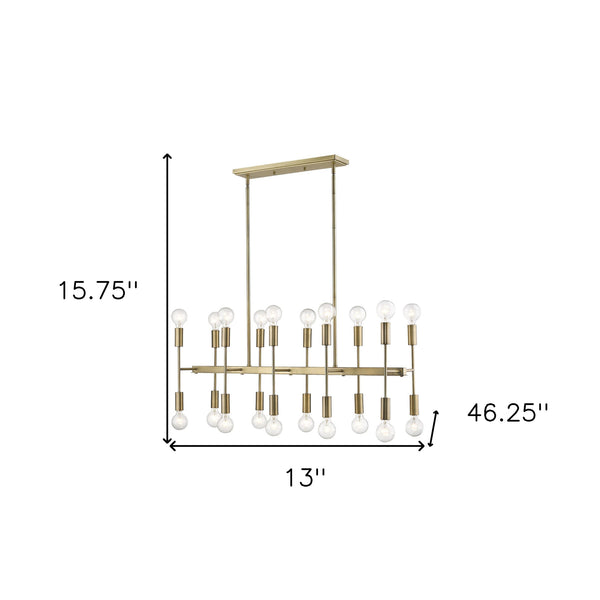 Homeroots Perret 20-light Aged Brass Island Pendant   398276