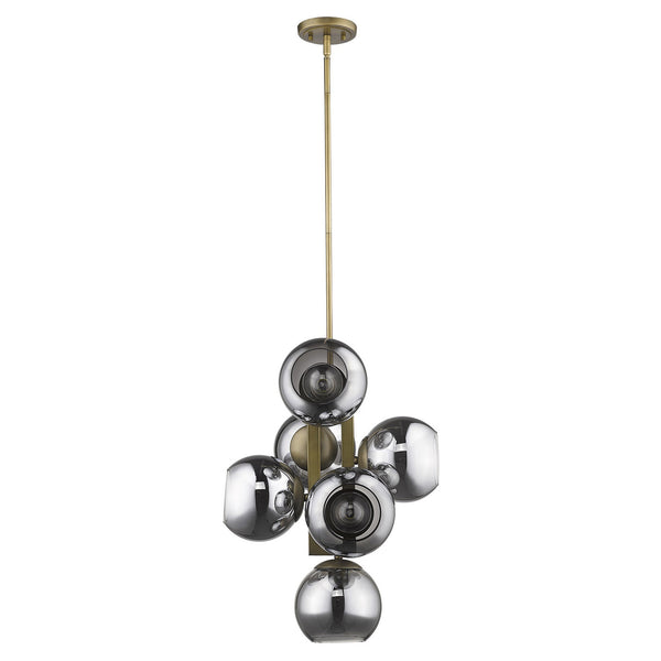 Homeroots Lunette 6-light Aged Brass Pendant   398277