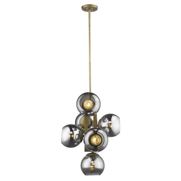 Homeroots Lunette 6-light Aged Brass Pendant   398277